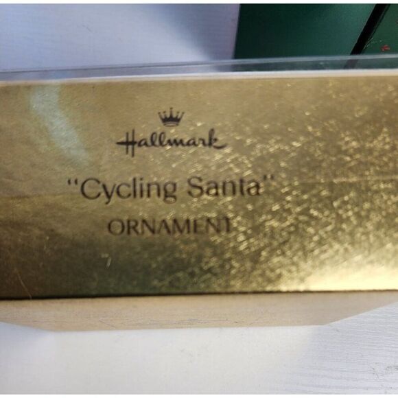 Vintage 1980's Hallmark Cycling Santa Christmas Ornament in Box - Picture 3 of 4